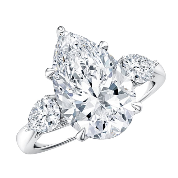 Rosec Jewels IGI Certified 4 Ct Lab Grown Diamond Statement Engagement Ring (E-VS1 Grade), 14K White Gold, US 7.50