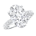 thumbnail image 1 of Rosec Jewels IGI Certified 5 Carat Lab Grown Diamond Oval Engagement Ring - Diamond Statement Ring - E-VS1 Quality, 18K White Gold, US 8.00, 1 of 9