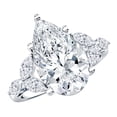 thumbnail image 1 of Rosec Jewels IGI Certified 5 Ct Pear Shape Lab Grown Diamond Engagement Ring - E-VS1 Grade, 925 Sterling Silver, US 4.00, 1 of 7