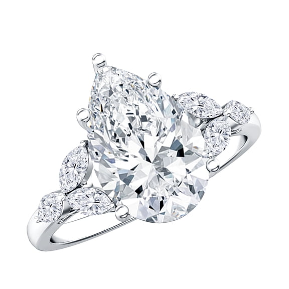 Rosec Jewels IGI Certified E-VS1 Lab Grown Diamond 3 Carat Engagement Ring with Jewelry Box, 925 Sterling Silver, US 4.00