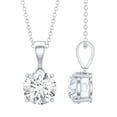 thumbnail image 1 of Rosec Jewels IGI Certified Lab Grown 2 Carat Diamond Pendant - with Chain - E-VS1 Quality - Gift for Special Person, 925 Sterling Silver, 1 of 8