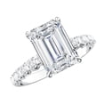 thumbnail image 1 of Rosec Jewels IGI Certified Lab Grown Diamond 3 Carat Engagement Ring - Emerald Cut Diamond Ring (E-VS1 Quality) - with Jewelry Box, 925 Sterling Silver, US 4.00, 1 of 9