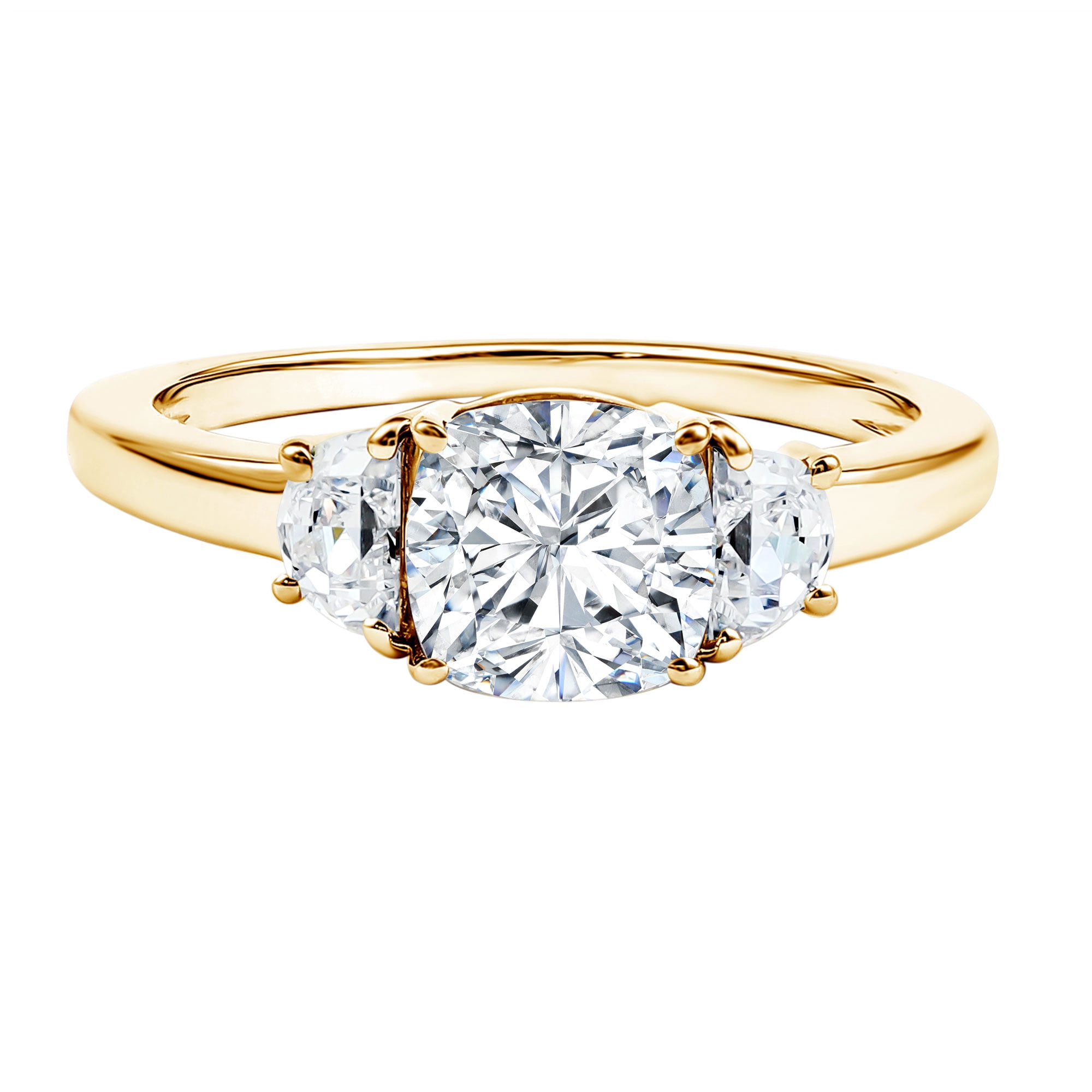 Large Yellow Lab Rosec Jewels IGI Certified Lab Grown Diamond 3 Stone Engagement Ring ...