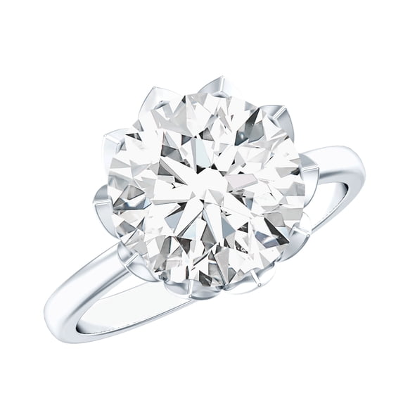 Rosec Jewels IGI Certified Lab Grown Diamond 4 Carat Engagement Ring - E-VS1 Quality - Jewelry for Special Occasions, 925 Sterling Silver, US 4.00