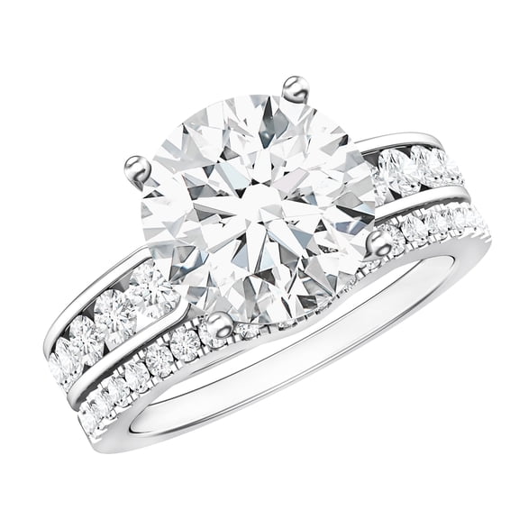 Rosec Jewels IGI Certified Lab Grown Diamond 4 Carat Engagement Ring with Enhancer (E-VS1 Quality), 925 Sterling Silver, US 4.00