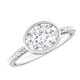 thumbnail image 1 of Rosec Jewels IGI Certified Lab Grown Diamond Bezel Set Engagement Ring 2 Carat - E-VS1 Quality - with Jewelry Box, 14K White Gold, US 6.50, 1 of 7