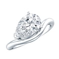 thumbnail image 1 of Rosec Jewels IGI Certified Lab Grown Diamond East West Engagement Ring 2 Ct - E-VS1 Grade, 18K White Gold, US 11.00, 1 of 8
