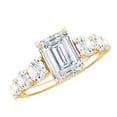 thumbnail image 1 of Rosec Jewels IGI Certified Lab Grown Diamond Emerald Cut Engagement Ring 2 Carat - E-VS1 Grade - Diamond Solitaire Ring Side Stones, 10K Yellow Gold, US 3.00, 1 of 8