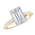 thumbnail image 1 of Rosec Jewels IGI Certified Lab Grown Diamond Emerald Cut Engagement Ring 3 Carat (E-VS1 Quality) - Diamond Ring with Hidden Halo, 18K Yellow Gold, US 4.00, 1 of 9