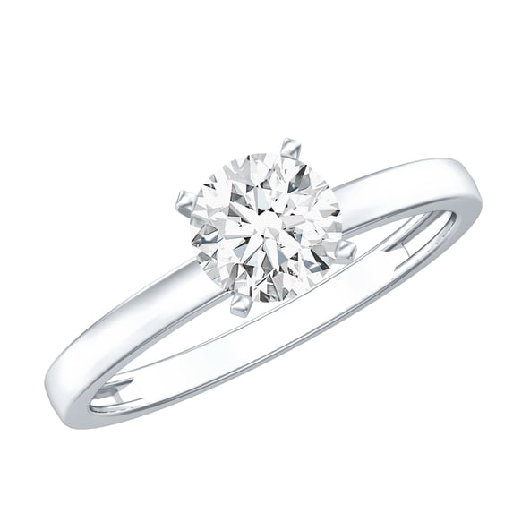 Rosec Jewels IGI Certified Lab Grown Diamond Engagement Ring - 0.98 Carat - E-VS1 Quality - with Jewelry Box, 925 Sterling Silver, US 4.00