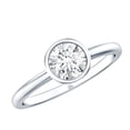 thumbnail image 1 of Rosec Jewels IGI Certified Lab Grown Diamond Engagement Ring - E-VS1 Quality - Bezel Set Diamond Solitaire Ring for Women, 18K White Gold, US 5.00, 1 of 8