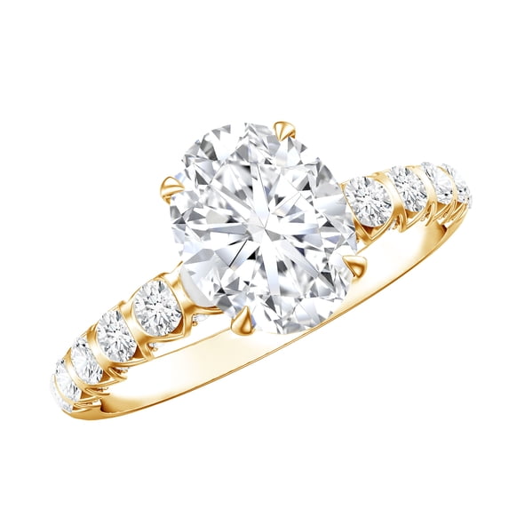 Rosec Jewels IGI Certified Lab Grown Diamond Engagement Ring 2 Carat - E-VS1 - Oval Diamond Solitaire Ring - with Jewelry Box, 18K Yellow Gold, US 8.50