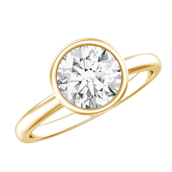 Rosec Jewels IGI Certified Lab Grown Diamond Engagement Ring 3 Carat - IGI Certified - E-VS1 Quality - with Jewelry Box, 18K Yellow Gold, US 9.00