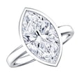 thumbnail image 1 of Rosec Jewels IGI Certified Lab Grown Diamond Engagement Ring 4 Carat - Bezel Set Marquise Diamond Ring - E-VS1 Quality, 18K White Gold, US 7.50, 1 of 8