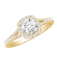 thumbnail image 1 of Rosec Jewels IGI Certified Lab Grown Diamond Engagement Ring with Halo - 0.9 Carat - E-VS1 Quality - Split Shank Ring for Women, 14K Yellow Gold, US 6.50, 1 of 8
