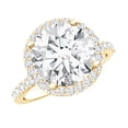 thumbnail image 1 of Rosec Jewels IGI Certified Lab Grown Diamond Engagement Ring with Halo - 4 Carat - E-VS1 Quality Diamond Statement Ring, 14K Yellow Gold, US 4.00, 1 of 7