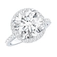 thumbnail image 1 of Rosec Jewels IGI Certified Lab Grown Diamond Engagement Ring with Halo - 4 Carat - E-VS1 Quality Diamond Statement Ring, 925 Sterling Silver, US 4.00, 1 of 7