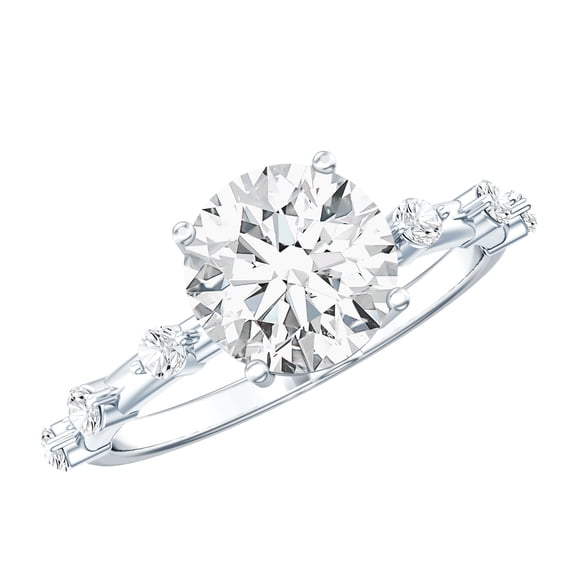 Rosec Jewels IGI Certified Lab Grown Diamond Engagement Ring for Women (2 Carat, E-VS1 Quality) - with Jewelry Box, 925 Sterling Silver, US 4.00