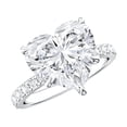 thumbnail image 1 of Rosec Jewels IGI Certified Lab Grown Diamond Heart Engagement Ring 5 Carat - E-VS1 Quality - Big Diamond Statement Ring, 10K White Gold, US 4.00, 1 of 8