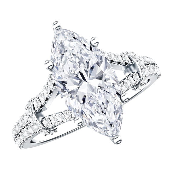 Rosec Jewels IGI Certified Lab Grown Diamond Marquise Engagement Ring for Women - 3 Carat Diamond Vintage Ring (E-VS1 Grade), 925 Sterling Silver, US 4.00