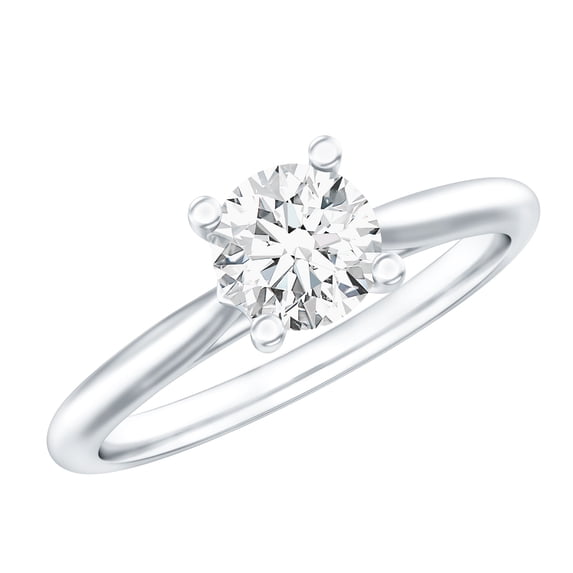 Rosec Jewels IGI Certified Lab Grown Diamond Solitaire Engagement Ring 1 Carat - E-VS1 Quality - Gift for Special Occasions, 18K White Gold, US 5.50
