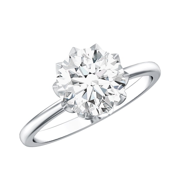 Rosec Jewels IGI Certified Lab Grown Diamond Solitaire Engagement Ring 3 Carat - E-VS1 Quality - With Jewelry Box, 14K White Gold, US 9.50