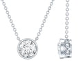 thumbnail image 1 of Rosec Jewels IGI Certified Lab Grown Diamond Solitaire Necklace (0.9 Carat, E-VS1 Quality) - Bezel Set Diamond Necklace, 14K White Gold, 1 of 8