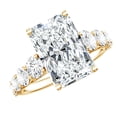 thumbnail image 1 of Rosec Jewels IGI Certified Lab Grown Diamond Statement Engagement Ring - 5 Carat Radiant Cut Diamond Ring - E-VS1 Quality, 10K Yellow Gold, US 5.50, 1 of 9