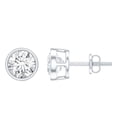 thumbnail image 1 of Rosec Jewels IGI Certified Lab Grown Diamond Stud Earrings with Screw Back - 2 Carat - E-VS1 Quality - with Jewelry Box, 925 Sterling Silver, 1 of 9