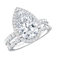 thumbnail image 1 of Rosec Jewels IGI Certified Lab Grown Diamond Wedding Bridal Ring Set - E-VS1 Grade - 3 Carat Pear Shape Engagement Ring with Band, 18K White Gold, US 3.00, 1 of 8