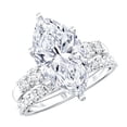 thumbnail image 1 of Rosec Jewels IGI Certified Lab Grown Diamond Wedding Bridal Ring Set (E-VS1 Quality) - 4 Carat Marquise Engagement Ring with Band, 18K White Gold, US 8.00, 1 of 9