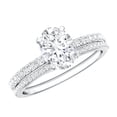 thumbnail image 1 of Rosec Jewels IGI Certified Lab Grown Diamond Wedding Bridal Ring Set - E-VS1 Quality - Oval 1 Carat Engagement Ring with Band, 14K White Gold, US 8.50, 1 of 9