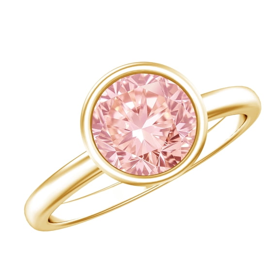 Rosec Jewels IGI Certified Lab Grown Pink Diamond Engagement Ring 2 Carat - VS1 Clarity, 18K Yellow Gold, US 13.00