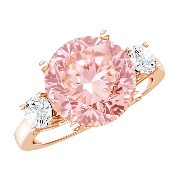 Rosec Jewels IGI Certified Lab Grown Pink Diamond Statement Engagement Ring 3 Ct - Fancy Pink Color VS1 Clarity, 14K Rose Gold, US 7.50