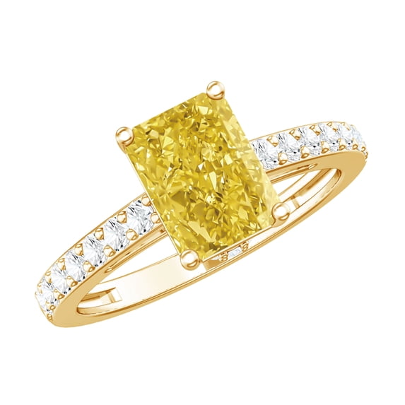 Radient Yellow Rosec Jewels IGI Certified Radiant Cut 2 Carat Lab Grown Diamond Yellow ...