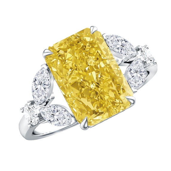 Radient Yellow Rosec Jewels IGI Certified Radiant Cut 4 Carat Lab Grown Diamond Yellow ...