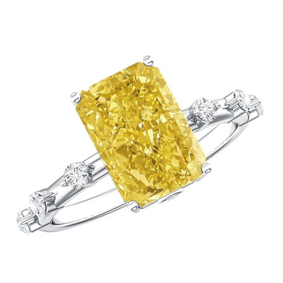 Radient Yellow Rosec Jewels IGI Certified Radiant Cut Lab Grown Yellow Diamond 3 Carat ...