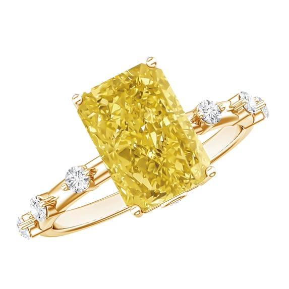 Radient Yellow Rosec Jewels IGI Certified Radiant Cut Lab Grown Yellow Diamond 3 Carat ...