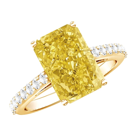 Radient Yellow Rosec Jewels IGI Certified Radiant Cut Lab Grown Yellow Diamond 4 Carat ...