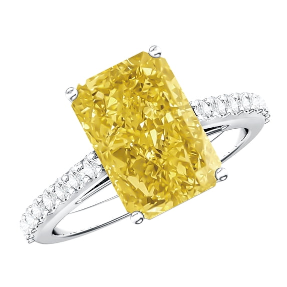 Rosec Jewels IGI Certified Radiant Cut Lab Grown Yellow Diamond 4 Carat ...