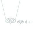 thumbnail image 1 of Rosec jewels Infinity Heart Jewelry Set with Diamond, Natural Diamond Earring and Pendant Set for Women (HI-SI Grade, April Birthstone), 10K White Gold, 1 of 8