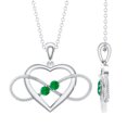 thumbnail image 1 of Rosec Jewels Infinity Heart Pendant with Emerald (AAA Quality, Chain included) - Ready to Gift Necklace for Valentines, 10K White Gold, 1 of 8