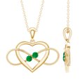 thumbnail image 1 of Rosec Jewels Infinity Heart Pendant with Emerald (AAA Quality, Chain included) - Ready to Gift Necklace for Valentines, 18K Yellow Gold, 1 of 8