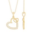 thumbnail image 1 of Rosec Jewels Interlock Twin Heart Pendant - Natural Diamond Pendant for Women (0.25 CT), 10K Yellow Gold, 1 of 8