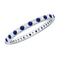 thumbnail image 1 of Rosec Jewels Lab Created Blue Sapphire Eternity Ring with Diamond for Women (AAAA Quality), 18K White Gold, US 4.00, 1 of 6