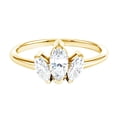 thumbnail image 1 of Rosec Jewels Lab Grown Diamond 3 Stone Ring for Women (EF-VS Quality) - Promise Engagement Ring - with Jewelry Box, 18K Yellow Gold, US 5.00, 1 of 8