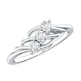 thumbnail image 1 of Rosec Jewels Lab Created Diamond 3 Stone Ring - Promise Ring - EF-VS Quality - Ready to Gift, 18K White Gold, US 7.50, 1 of 7