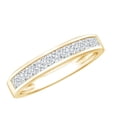 thumbnail image 1 of Rosec Jewels Lab Created Diamond 7 Stone Anniversary Ring Unisex - EF-VS Quality Princess Cut Diamond Channel Set Eternity Band, 10K Yellow Gold, US 4.50, 1 of 9