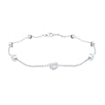 thumbnail image 1 of Rosec Jewels Lab Created Diamond 7 Stone Station Bracelet Chain - (EF-VS Grade) Bezel Diamond Bracelet for Valentines, 925 Sterling Silver, 7.0 inches, 1 of 9