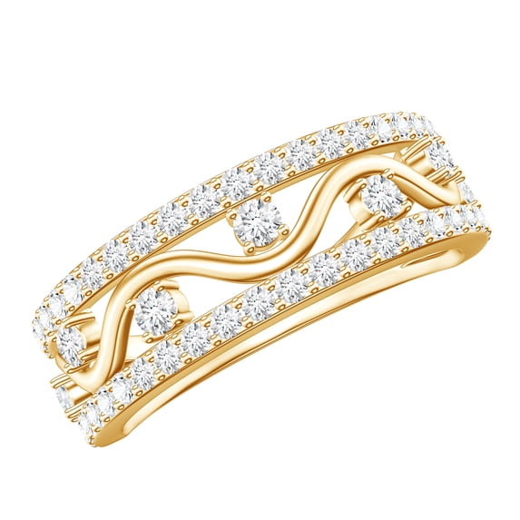 Rosec Jewels Lab Created Diamond Anniversary Band (EF-VS Quality Certified) - Ready to Gift with Jewelry Box, 14K Yellow Gold, US 9.00